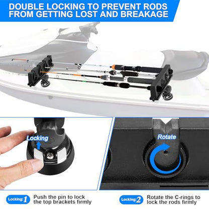 Fishing Rod Holder for Boat, 360° Rotatable Crappie Rod Holder for Boat, Boat Rod Storage Rack - style: C