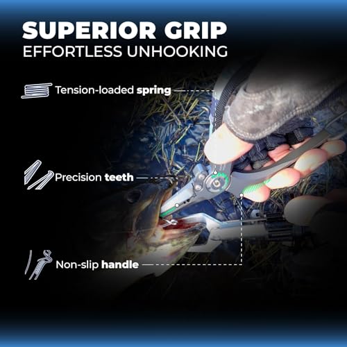 GOMEXUS Titanium Fishing Pliers 6.5'' with Side Cutters, Never Rust Hook Remover, Saltwater Resistant Fishing Tools for Inshore, Nearshore, Jigging Fishing (Straight Nose, 6.5 INCHES) - color: Straight Nose