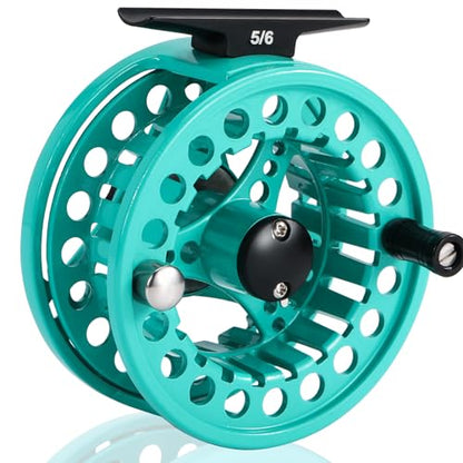 Sougayilang Fly Fishing Reel, Die Cast Aluminum Fly Reel, 5/6, 7/8, Weight Saltwater Fly Reels, 5/6, 7/8, Weight Saltwater Fly Reels - color: Turquoisee, size: 7/8wt