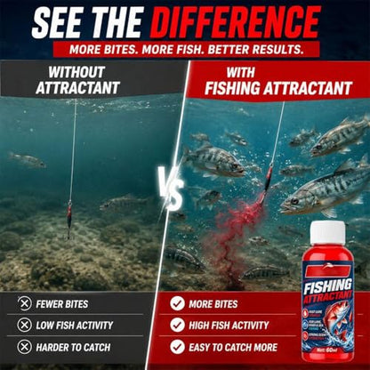 60ml Red Worm Fishing Point Liquid, Strong Scent Attraction Works in Freshwater & Seawater, Fishing Scent Attractant for Trout, Cod, Carp, and Sea Bass