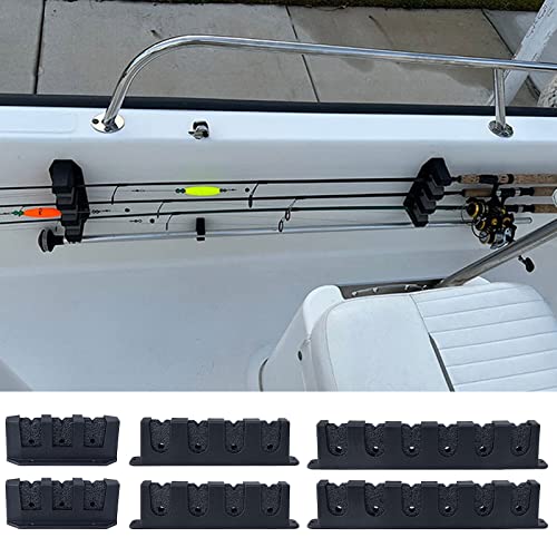 Horizontal 3/4/6 Rod Storage Rack Fishing Pole Holder Wall Mount Stand Foam Inserts with Screw for Garage Carp Accessory, Black - size: 4 holes