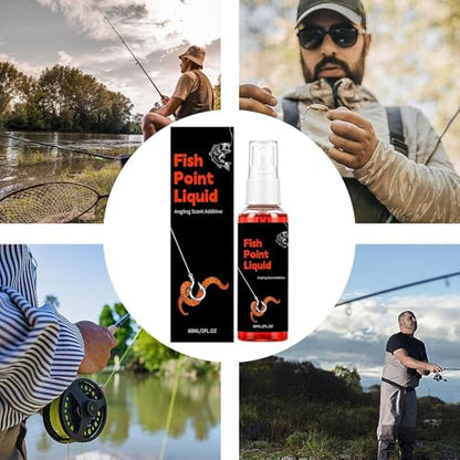 Fish Point Bait,Natural Strong Additive Lures - 60ml Fish Scent Attractants Spray,for Cod Carp Bass Walleye Tilapia Outdoor Saltwater Lake River Beach Pond