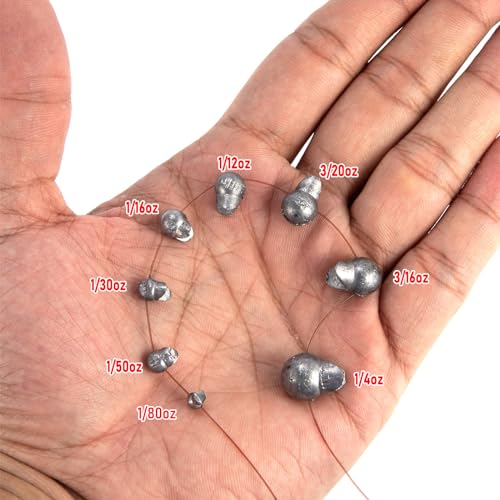 Dr.Fish 100 Pack Removable Split Shot Weights Lead Fishing Sinkers Fly Fishing Line Sinkers Reuseable Clip On Weights Freshwater Saltwater - size: #3/0(1/30 oz)