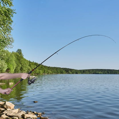 Goture Travel Fishing Rod - Spinning Fishing Rods - Portable 5/6 Sections Adjustable-Length Lightweight 24T Carbon Fiber Fishing Rods for Saltwater Freshwater Trout Bass Walleye Pike, Red - color: 806S - 8ft/2.4m spining rod
