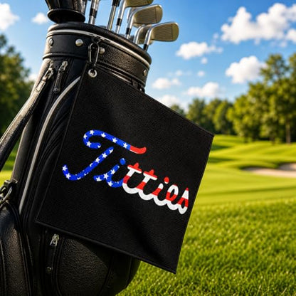 Funny Golf Towel with Clip, Microfiber Caddie Towel for Golf Bag, Gag Gifts | Golf Club Towel | Cool Golf Gifts for Men & Women | Golf Gag Gifts | Premium Golf Towel with Clip Holder | Disc Golf Towel - color: Usa
