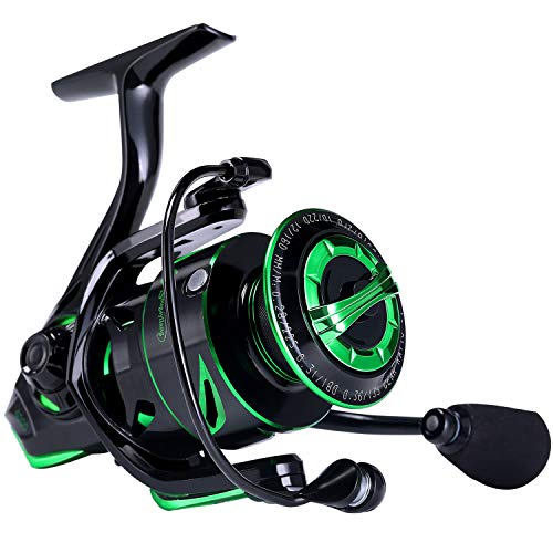 Sougayilang Fishing reels Light Weight Saltwater Spinning Reel - 39.5 LB Carbon Fiber Drag,12+1 BB Ultra Smooth All Aluminum Inshore Reel - size: 1000