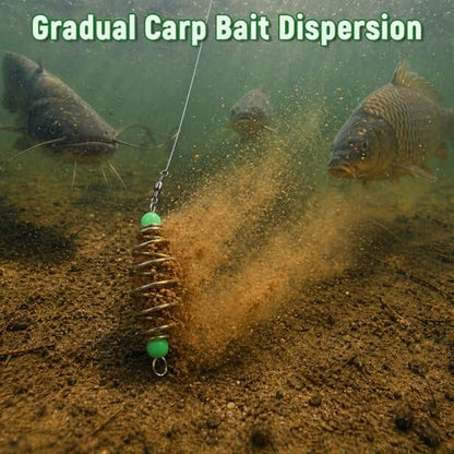 MAGICLULU Luminous Bead Spring Fish Bait Olive Shape Fishing Feeder Carp Bait Cage Fishing Accessories for Outdoor Angling