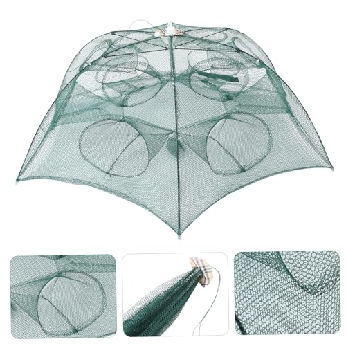 Fishing Net Portable and Foldable Umbrella Fishing Bait Net - Easy to Use Fishing Tool for Crayfish,Shrimp,Crab, Catfish - color: 12 Holes