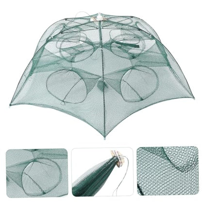 Fishing Net Portable and Foldable Umbrella Fishing Bait Net - Easy to Use Fishing Tool for Crayfish,Shrimp,Crab, Catfish - color: 12 Holes