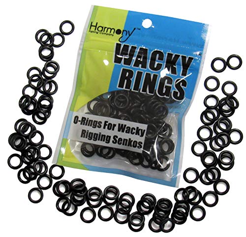(100pk) – O-Rings for Wacky Rigging Senkos/Worms/Soft Stickbaits – Bait Saver Orings for Senko Worm – Save Your Baits from Tearing While Wacky Neko Rigging - color: Black, size: 4-5” Senko (1/4” ID)