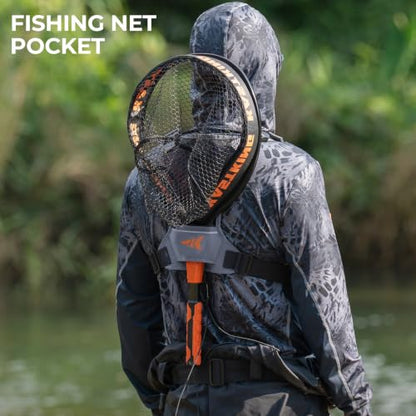 KastKing Bait Boss Water-Resistant Fishing Chest Pack With EVA Zip-Down Workstation, MOLLE Storage, Adjustable Chest Straps - color: C: Gray