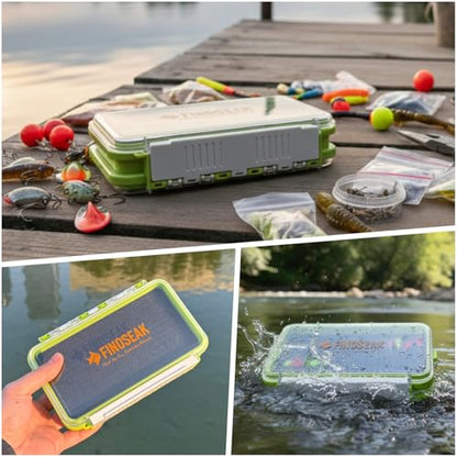 Sturdy Dual Sided Small Tackle Box Organizer, Waterproof Sealed Clear Fishing Tackle Box Tray Storage Case with Slit Foam for Jig Heads-Flies-Spoons-Rigs and Lures (FN0801) - style: FN0801