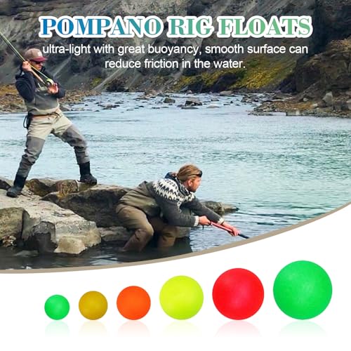 100/110/111pcs Pompano Beads Foam Floats for Fishing Float Sets for Surf Fishing Foam Bobbers Round/Bullet/Spin - color: Ball Float-100pcs