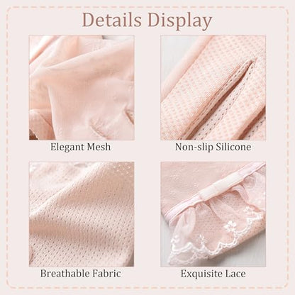 FGSS Summer Sunblock Gloves UV Protection Non-Slip Touchscreen Driving Gloves for Women Cyling Riding Outdoor - color: Pink Lace