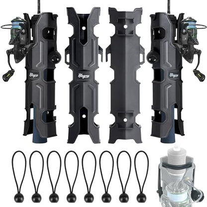 MECHA-X 4PCS Rod Holder for Boat,Wall Mounted Boat Rod Holders for Fishing,Fishing Tube Rod Holder for Boats,Garage,Cooler,Trailer,Pole Holders Side Mount for Storage with Scews & 8 Ball Bungees