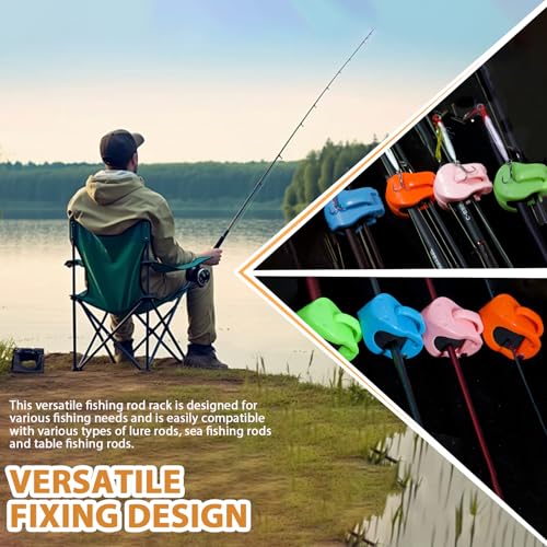 8 Pcs Multifunctional Rod Holder, Fishing Rod Clips, Takedown Shore Fish Rod Fixed Ball, Portable Beach Fishing Pole Holder for Ground, Fit Angler'S Accessory