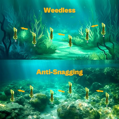 OJY&DOIIIY Swing Weedless Ned Rig Jig Heads, 12 Pack Finesse Mushroom Shaky Jigheads 1/16 3/32 1/8 3/16 1/4oz for Bass Fishing - size: 1/16oz - 12Pack