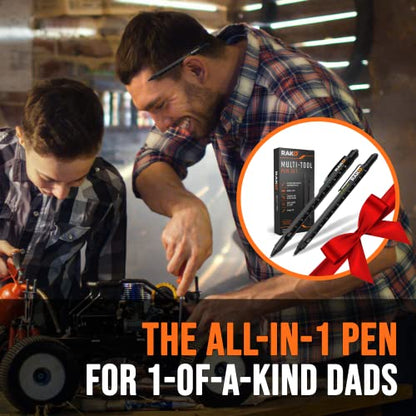 RAK Multitool Pen - Multi-Tool Pen Set 11 in 1, LED Light, Screwdrivers, Level, Ruler, Bottle Opener, and Stylus. Cool Gadgets Gifts for Men, Dad, EDC Tactical Pen Tool, Gift-Ready Box, Pack of 2 - size: Pocket Size (2 count), style: Multitool Pen Set