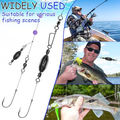 15Pcs Fishing Weights Swivel Bullet Sinkers Brass Fishing Weights Saltwater Freshwater Bass Sinker Fishing Weights with Swivel Rolling - size: 3/32oz
