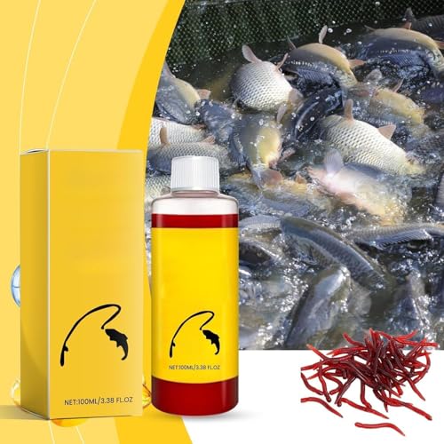 Concentrated Fish Attractant Liquid,100ml Red Worm Liquid Spray,Powerful Bait Attractant Scent Bait Fish Attractant Liquid for Lakes and Rivers,Improve Your Fishing Experience