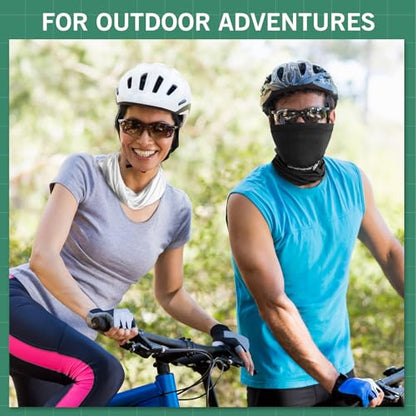 Cooling Neck Gaiter, Summer UV Face Mask Dust Balaclava, Neck Gator Bandana Face Cover for Sun Protection Men Women Outdoor - color: Black*2/Grey*2