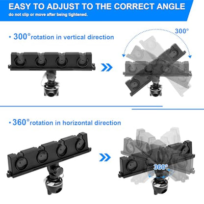Fishing Rod Holder for Boat, 360° Rotatable Crappie Rod Holder for Boat, Boat Rod Storage Rack - style: B