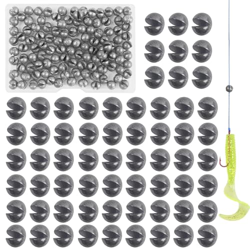 Split Shot Fishing Weights, 100pcs Round Split Shots Fishing Sinkers Removable Egg Weights Sinkers Clip On Weight Fish Line Sinker Tackle for Saltwater Freshwater - size: 3g-100pcs