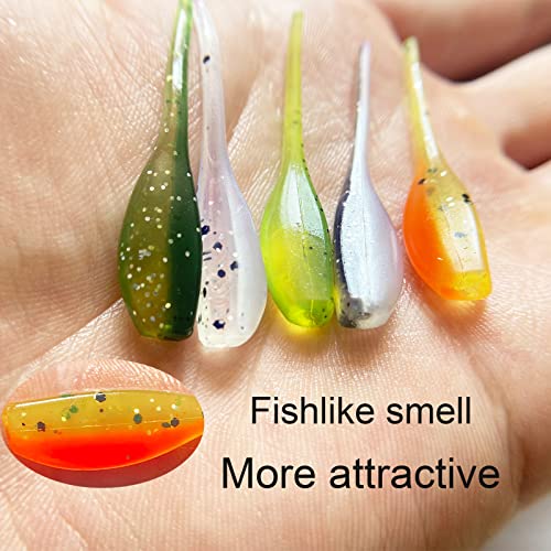 50pc Crappie Jigs Lure Set - 2in Bait, Jig Heads & Hooks for Versatile Fishing - color: B:10pcs 1/8oz jigs and 40pcs lures