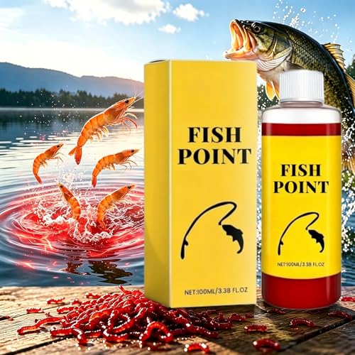 Red Worm Liquid Fish Attractant Spray | Concentrated Bait Scent Additive for Freshwater Fishing | Fast Acting Lure Booster for Watersides & Runs - color: 1pcs