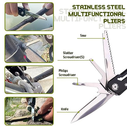14 in 1 Multitool Pliers Gives One Whistle as a Gift, Professional Pocket Pliers from Wife Daughter to Father Boyfriend Husband on Christmas, Birthday, Valentine's, Father's Day - Samest - size: Large