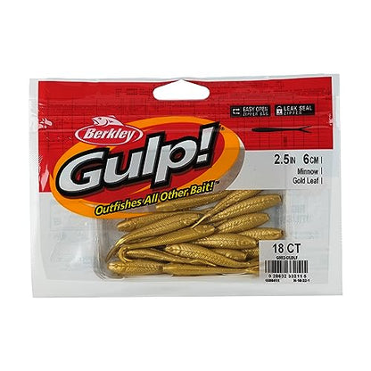 Berkley Gulp! Minnow Fishing Soft Bait - color: Gold Leaf, size: 2 1/2"