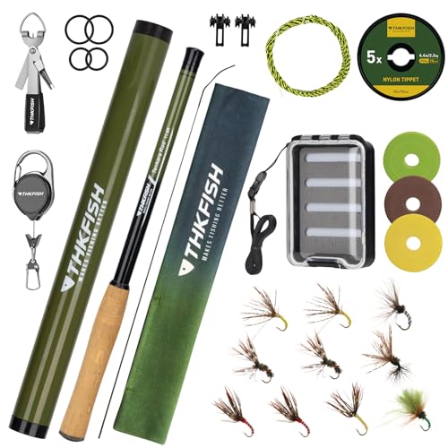 THKFISH Tenkara Fly Fishing Rod Kit 8.7ft/10.6ft/11.6ft 24T Carbon Fiber Telescopic Fly Fishing Combo Kit with Carrying Case Fishing Line and Flyfishing Lure for Streams, Trout, Bass, Salmon - size: 11.6 FT ROD KIT
