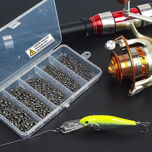 Shaddock Fishing 300pcs Barrel Swivels Fishing Tackles Saltwater Freshwater - color: 300pcs Black Crane Swivels