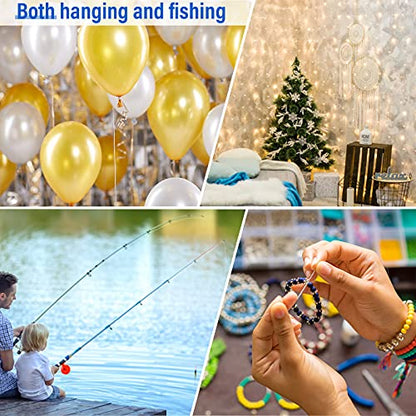 Clear Fishing Wire, Acejoz 656FT Fishing Line Clear Invisible Hanging Wire Strong Nylon String Supports 40 Pounds for Balloon Garland Hanging Decorations - style: 0.55mm, 460ft, 48lb