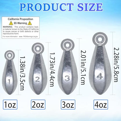 Fishing Weights Sinkers Bank Fishing Lead Sinkers Bullet Fishing Weights Ocean Saltwater Surf Fishing Gear Fishing Assortment 1oz 2oz 3oz 4oz - style: 3oz-6pcs