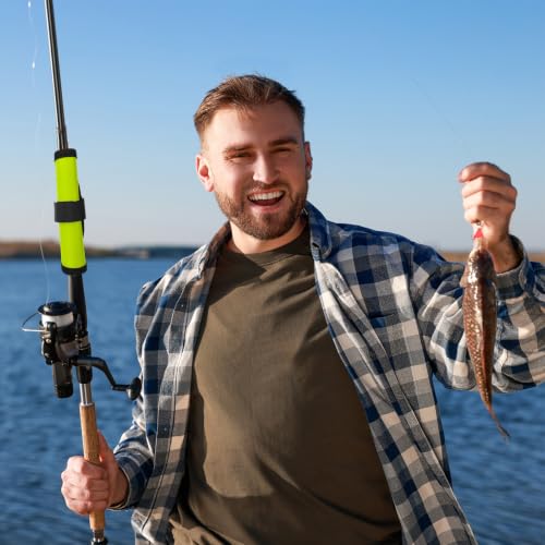12 Pcs Fishing Rod Sleeves and Lure Wraps for Rods Poles,Green | 66.93 x 1.77 Inches Fishing Rod Socks, 5.91 Inches Fishing Lure Covers for Pole and Lure Protecting - color: Green