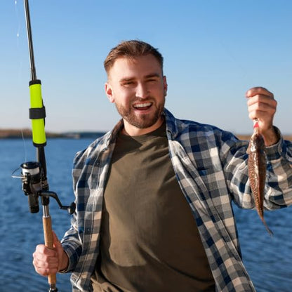 12 Pcs Fishing Rod Sleeves and Lure Wraps for Rods Poles,Green | 66.93 x 1.77 Inches Fishing Rod Socks, 5.91 Inches Fishing Lure Covers for Pole and Lure Protecting - color: Green