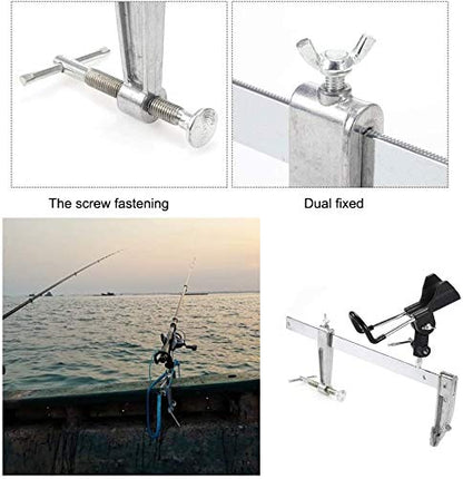 Fishing Support Rod Holder Heavy Duty Metal Universal Clamp-On Boat Deck Mount Fishing Pole Rod Holder
