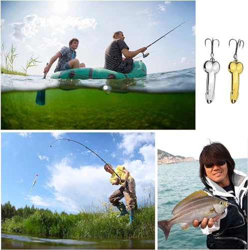 4Pcs Funny Fishing Lures Top Water Bass Fishing Lures with Hooks Fishing Spoons Lures for Freshwater and Saltwater, Unique Equipment Fishing Gifts for Men or Fish Lovers