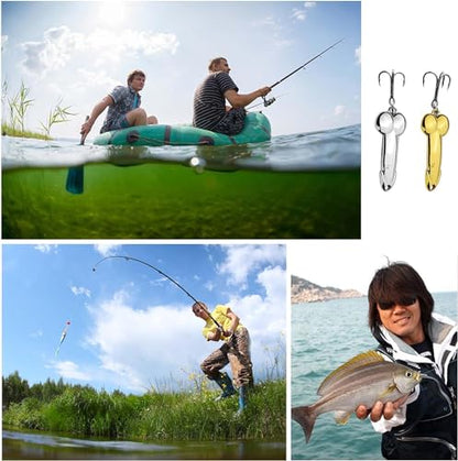 4Pcs Funny Fishing Lures Top Water Bass Fishing Lures with Hooks Fishing Spoons Lures for Freshwater and Saltwater, Unique Equipment Fishing Gifts for Men or Fish Lovers