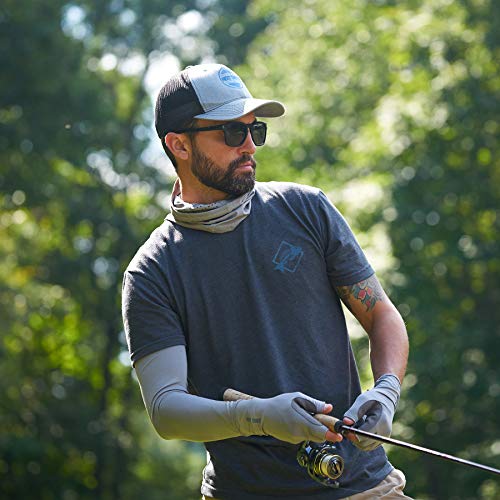 HOT SHOT Cooling Fishing Gaiter - UPF 50 Sun Protection – Breathable Face Mask - color: Gray
