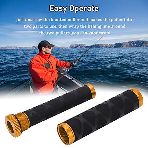 OUKENS Fishing Line Dragger, Fishing Knot Puller Tool Assist Fishing Line Knotting Device Tension Line Dragger for Fishing - color: Gold