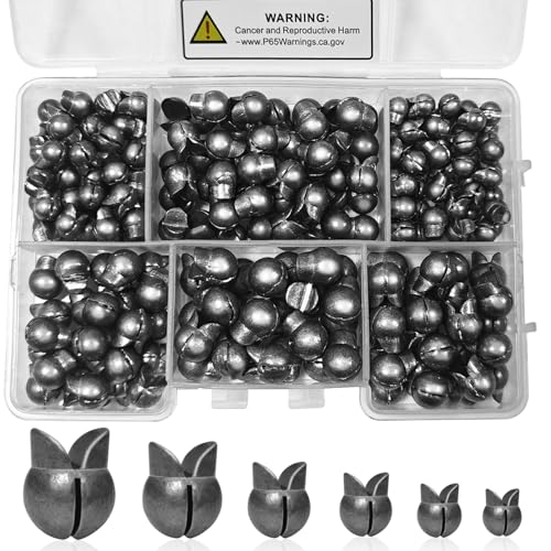 SANWEAL120PCS/200PCS Fishing Weights Sinkers - Premium Split ShotFishing Weights Sinkers - Round Removable Fishing Sinkers - 5/6 Sizes - style: Largeduck/200