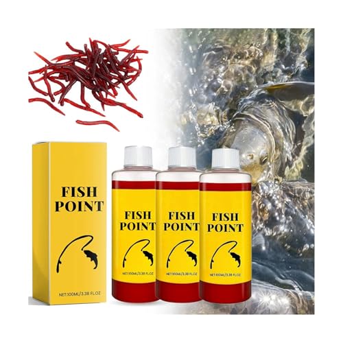 Concentrated Fish Attractant Liquid, Powerful Red Worm Fish Attractants Spray, 100ml Fishing Bait Scent Attractant, Fast-Acting Red Worm Bait Additive for Freshwater Fishing - color: 3Pack