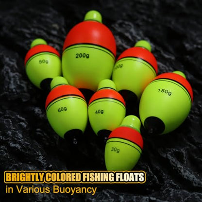 Light-Up EVA Slip Bobbers, Lighted Foam Bobbers Green & Red LED Lights Fishing Floats for Night Fishing with Cell Battery Included - color: Red-Yellow 30g Led Float-3PCS