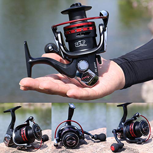 Sougayilang Fishing Reels Powerful 13+1BB Spinning Reels Ultra Smooth Reel for Saltwater or Freshwater - size: 4000