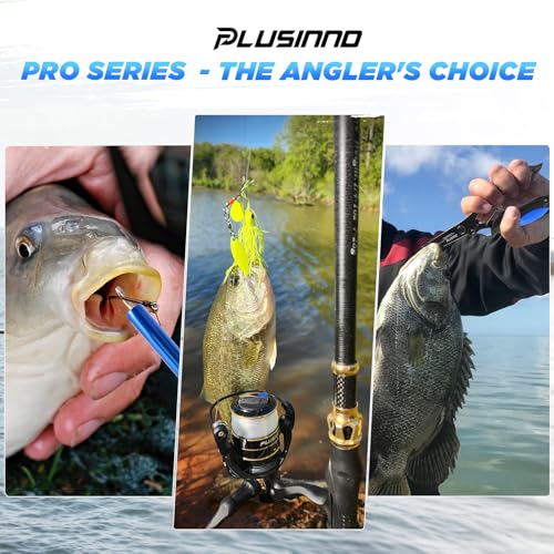 PLUSINNO Fishing Backpack with Fishing Rod and Reel Combos Tackle Boxes, Waterproof Tackle Backpack for Fishg Gear with Rod Holder, Fish Gifts for Men with Tool Kit - color: Black Camo Backpack With Rod and Reel Combo