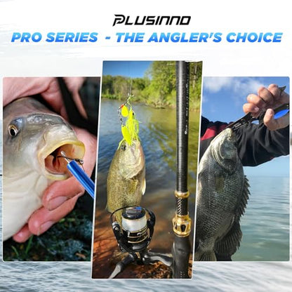 PLUSINNO Fishing Backpack with Fishing Rod and Reel Combos Tackle Boxes, Waterproof Tackle Backpack for Fishg Gear with Rod Holder, Fish Gifts for Men with Tool Kit - color: Black Camo Backpack With Rod and Reel Combo