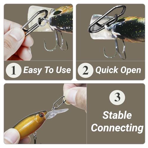 Atibin Steel Wire Fishing Leader Lure Stainless Snap Fishing Leaders Freshwater Saltwater Swivel Leader Wire Strong Black Nickel - size: Size #1 (5.9in-20lb) 50pcs