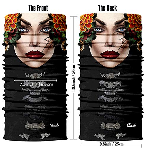 Obacle Skull Face Mask for Women Dust Wind Sun Protection Rave Festival Riding - color: Women Big Red Lip